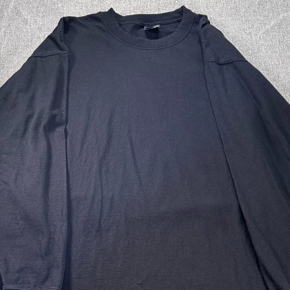Sada Long Sleeve Shirt Top Men's 2X Crew Neck Black Casual 100% Cotton - Picture 6 of 12